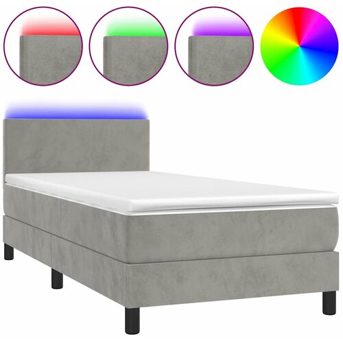  box spring s madracem LED svjetlosivi 100x200 cm bar&amp;scaron;un Slike