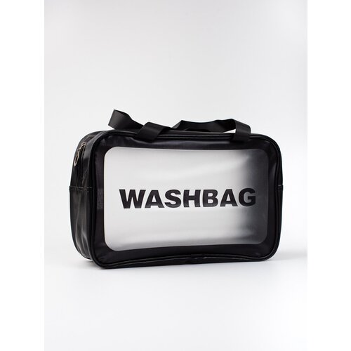 Shelvt Women's cosmetic bag transparent black Cene