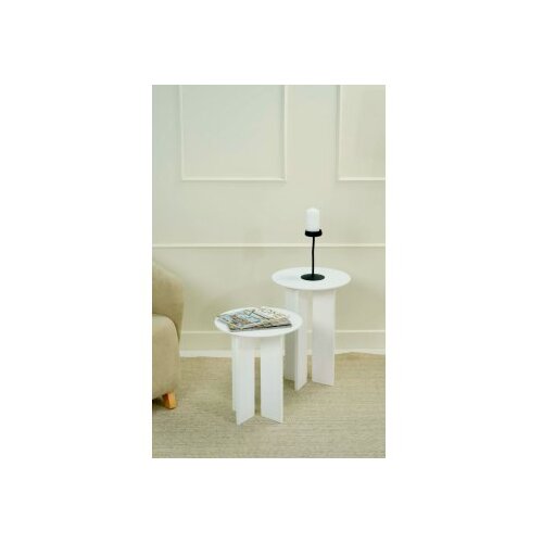 Hanah home set stolova za kafu leo (55 + 45) white (313RTX1141) Slike