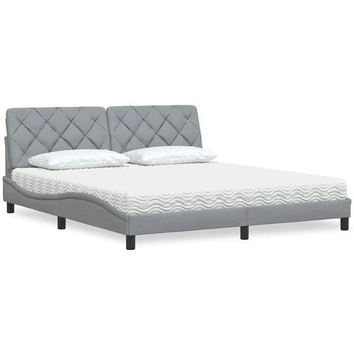 vidaXL Krevet s madracem svjetlosivi 180x200 cm od tkanine Cijene