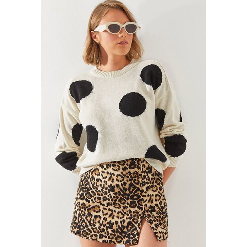 Bianco Lucci women's polka dot knitted sweater Cene