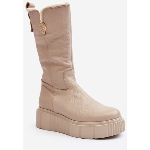 Kesi Women's beige leather shoes with Bayla wool Cijene