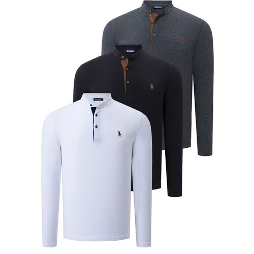 Dewberry TRIPLE SET V4009 MENS SWEATSHIRT-BLACK-WHITE-ANTHRACITE Cijene