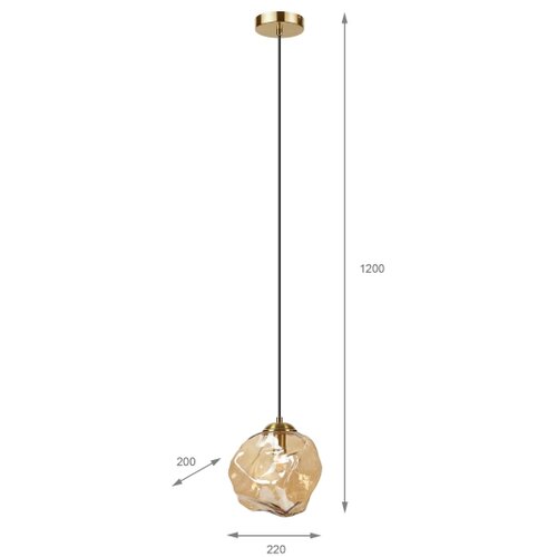  Visilica na sajli CRISTAL 1xE14/15W/230V mesing/zadimljeno bež Slike
