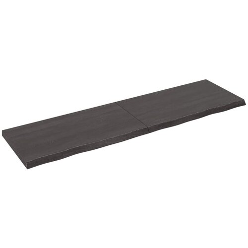 vidaXL Stenska polica temno siva 220x60x6 cm obdelana trdna hrastovina Cene