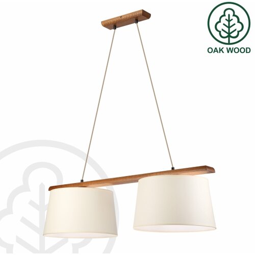  Luster na sajli AIDA 2xE27/15W/230V prečnik 35 cm hrast/krem Slike