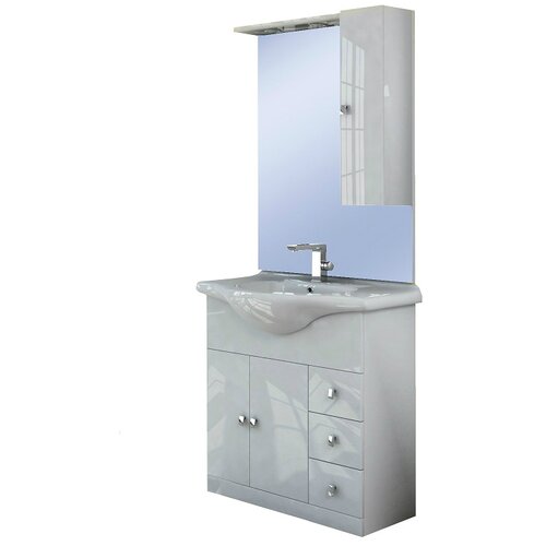 BADEN HAUS Kopalni&amp;scaron;ki sestav Clara 85, desni (85 cm, bela, sijaj, LED) Slike