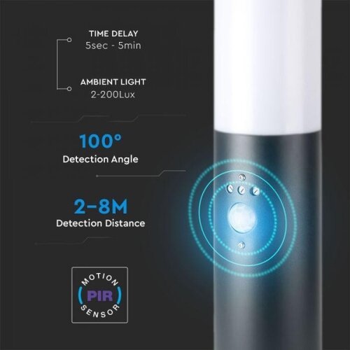  Spolja&amp;scaron;nja lampa sa senzorom, 1x E27/60W/230V, IP44, 45 cm, antracit Slike