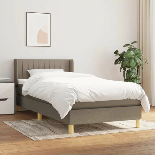  Box spring postelja z vzmetnico taupe 90x200 cm blago, (20893360)