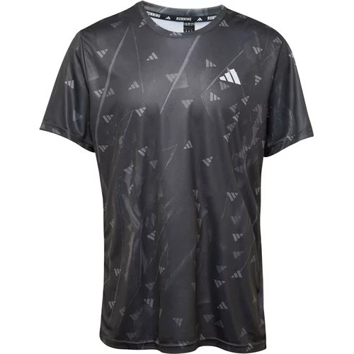 Adidas Tehnička sportska majica 'RUN IT' siva / crna / bijela