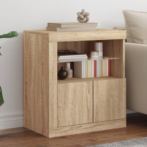  The Living Store Komoda z LED lučkami sonoma hrast 60,5x37x67 cm - Komoda, (21442447) Slike
