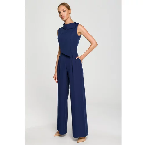 Made Of Emotion woman's Jumpsuit M702 Navy Blue