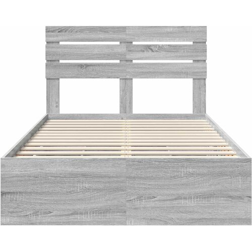  Krevetna konstrukcija Siva Sonoma 120 x 190 cm Inženjersko Drvo 196 x 123 x 100 cm Slike