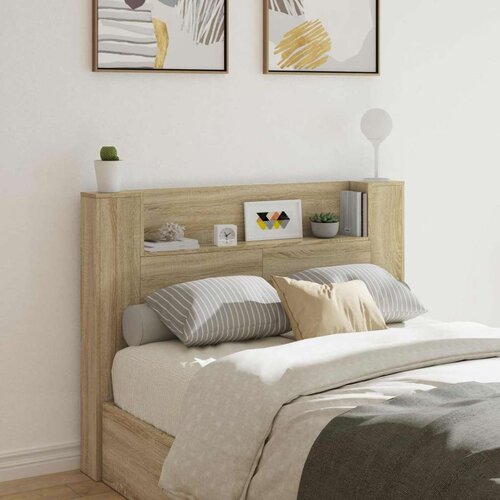  Krevetna ploča s LED-om s policom Sonoma 140 x 16 5 x 103 5 cm - sonoma hrast 140 cm Cene