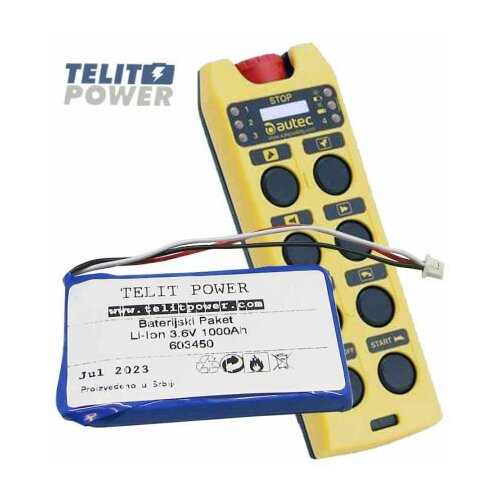 Telit Power TeliPower baterija Li-Po 3.7V 1000mAh za Autech AIR8 kran kontroler ( P-2224 ) Slike