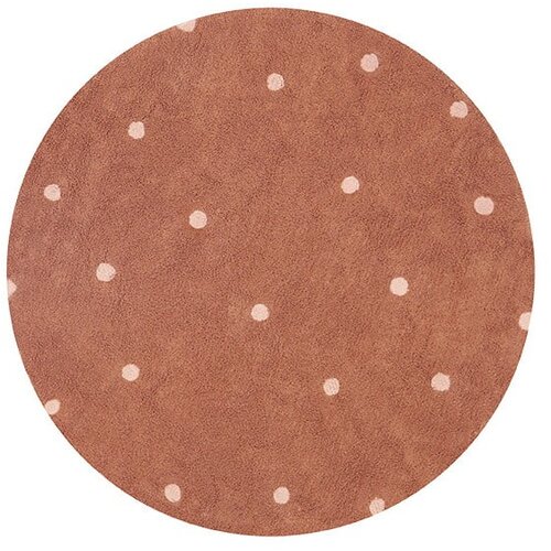 Lorena Canals Ciglasti periv/ručno rađen pamučan dječji tepih &amp;oslash;140 cm Round Dot Chestnut &amp;ndash; Slike