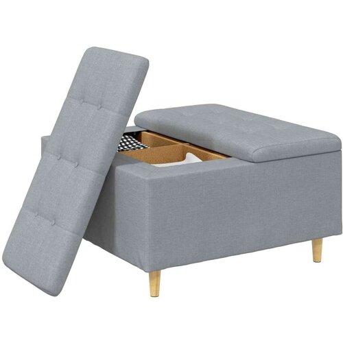  Stolica s dugmadi Svijetlo siva 80 x 80 x 45 cm tkanina Slike