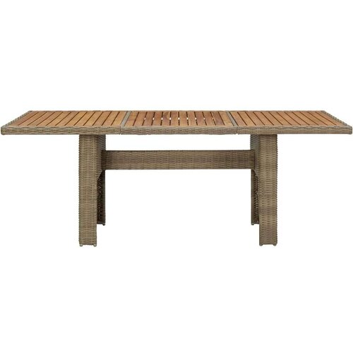 Poli vrtni blagovaonski stol smeđi 200 x 100 x 74 cm od poliratana Slike