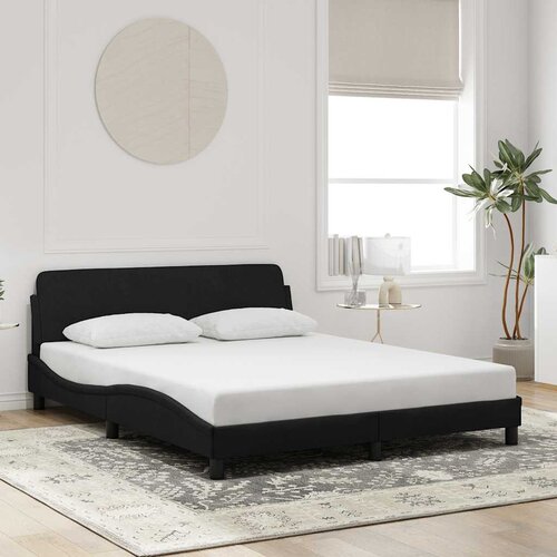  Okvir za krevet Dover crni 160x200 cm baršunasti Cene