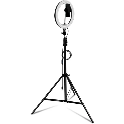 AVIZAR Obrocna lucka, 26 cm 10 W obrocna lucka, z držalom za telefon in stojalom - crna, (20630925)