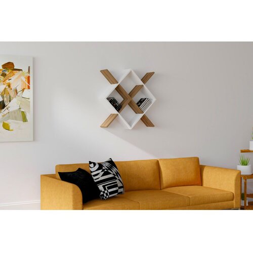 Woody Fashion Semo - Walnut, White WalnutWhite Wall Shelf Cene