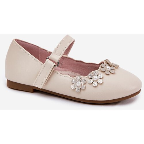 EVENTO Children's Ballet Flats With Flowers Beige Landgia Cene