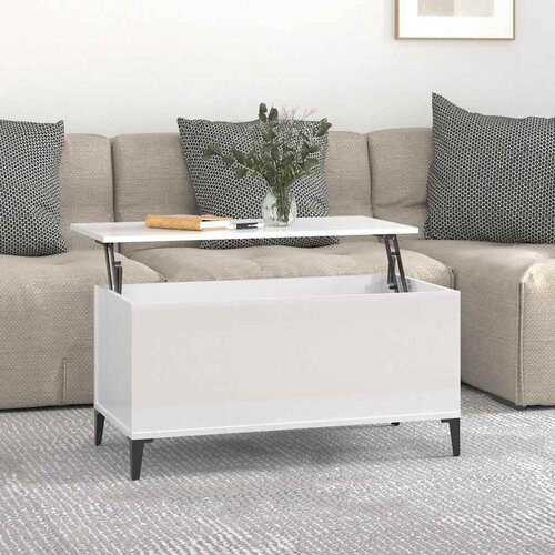  Stolić za kavu sjajni bijeli 90x44,5x45 cm konstruirano drvo Cijene