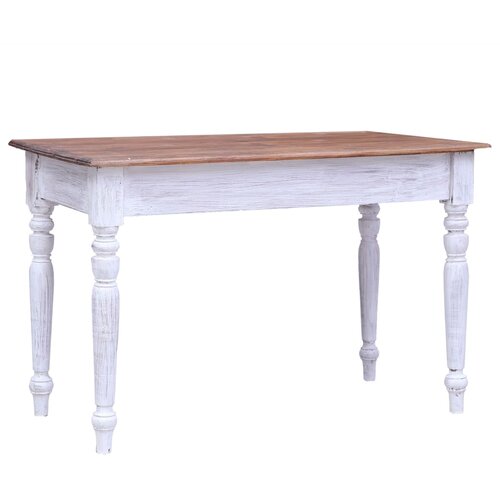  Radni stol s ladicama bijeli 117 x 57 x 75 cm masivni mahagonij Slike