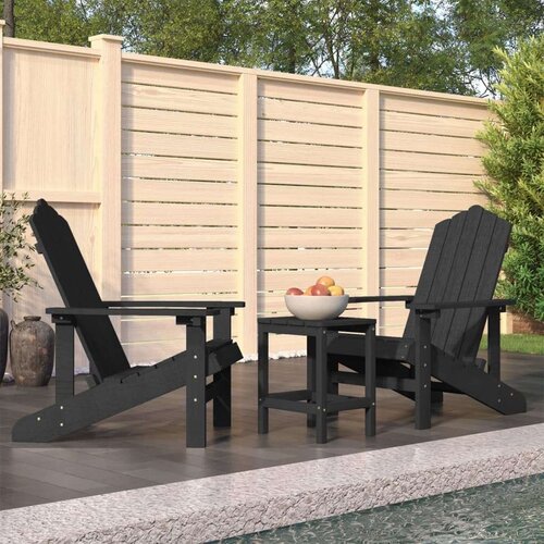 VidaXL Vrtne stolice Adirondack sa stolićem HDPE antracit Slike