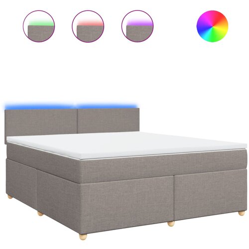 VidaXL Krevet s oprugama i madracem smeđesivi 180x200 cm tkanina Slike