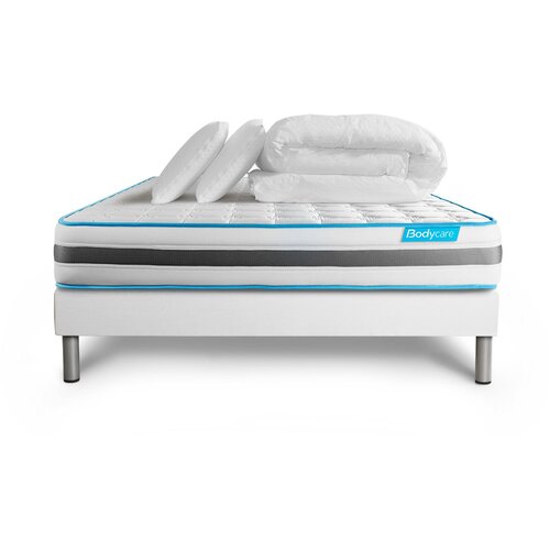 Bodycare Celoten paket za posteljo - Vzmetnica 200x200 cm + Vzmetni boksi z letvami (komplet) + 2 vzglavnika + Prevleka - BodyFlex, (21613415) Slike