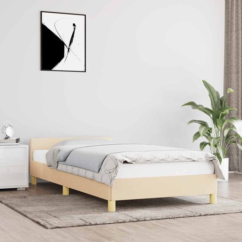  Okvir za krevet s uzglavljem bez madraca krem 80x200 cm tkanine Cijene