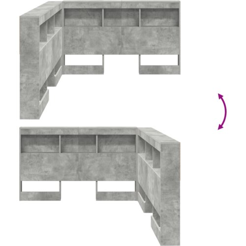  Skladi&amp;scaron;no uzglavlje Beton siva 120 cm Konstruirano drvo Slike