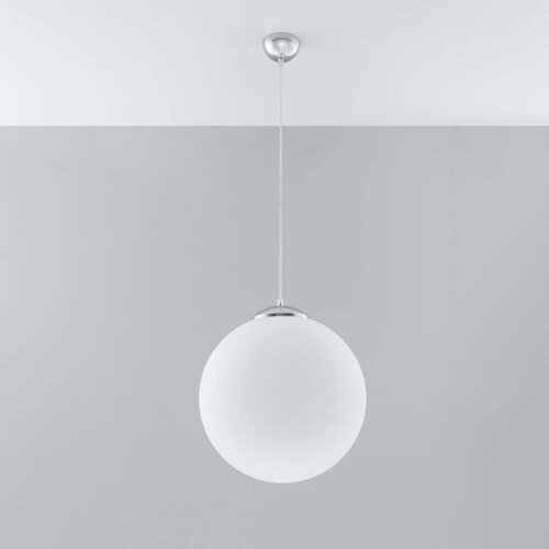  Sollux SL.0265 - Luster na sajli UGO 1xE27/15W/230V prečnika 40 cm bela/sjajni hrom Slike