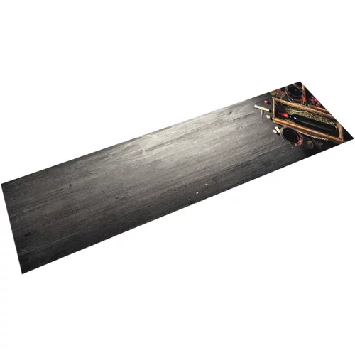 vidaXL Kuhinjski tepih perivi s uzorkom boce vina 60x300 cm baršunasti