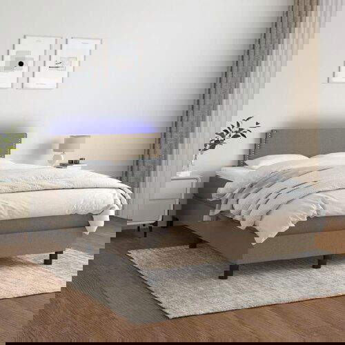 The Living Store Box spring postelja z vzmetnico LED taupe 120x200 cm blago - Box Spring Postelja, (21516742) Slike