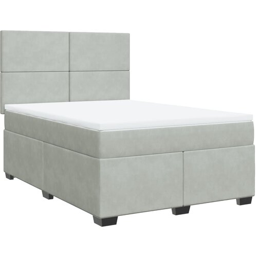 VidaXL Krevet s oprugama i madracem svjetlosivi 140x200 cm bar&amp;scaron;unasti Slike