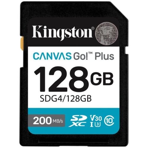 Kingston SD 128GB CanvasGoPlusSDXC,r/w:200/160MB/sDSLRs, mirrorless cameras, 4K video Cijene