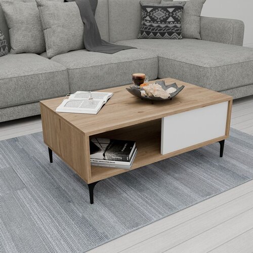 Hanah home stočić za dnevnu sobu benito 2099 oakwhite coffee table Slike