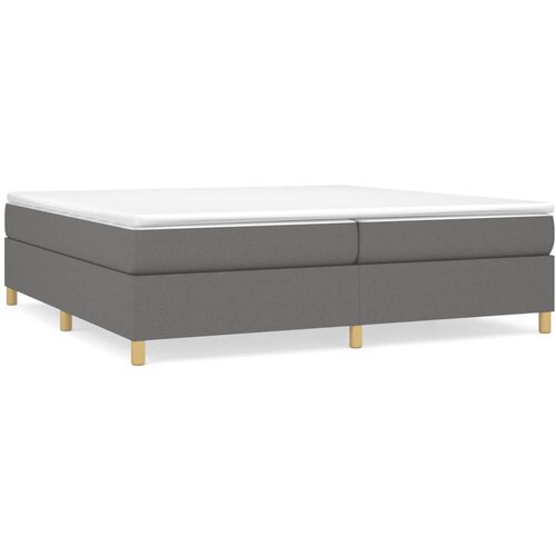  Okvir za krevet s oprugom tamnosivi 200x200 cm od tkanine Slike