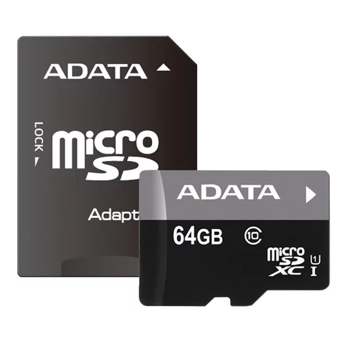 Adata uhs-i microsdxc 64GB class 10 + adapter AUSDX64GUICL10-RA1 memorijska kartica