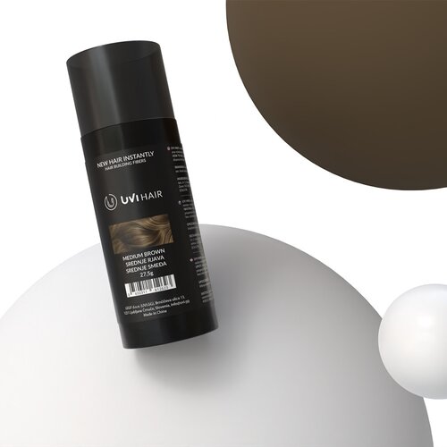 Uvi Hair lasna vlakna, MEDIUM BROWN / Srednje rjava (veliki 27.5 g, do 50 nanosov) Slike