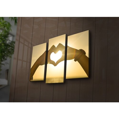 Wallity 3PATİACT-9 multicolor decorative led lighted canvas painting (3 pieces) Cene