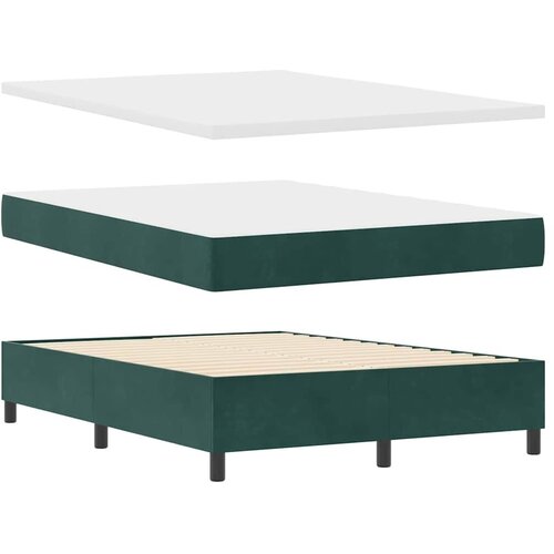 Box spring krevet Tamnozelena 140 x 200 cm Bar&amp;scaron;un - Tamnozelena 140 x 200 cm Pro&amp;scaron;iveno gumbima Slike