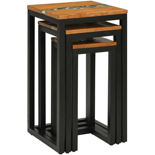 Stol za slaganje 3 pcs Smeđa Čvrsto teak drvo Slike