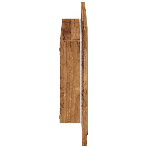 vidaXL Kopalniško ogledalo z LED lučkami starinski les 60x8,5x38 cm Cene