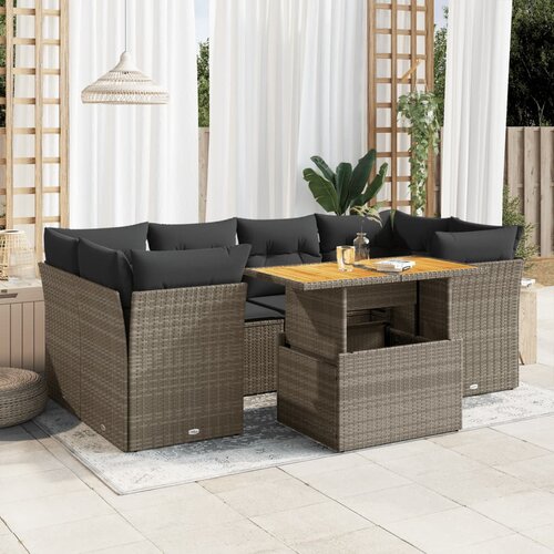 VidaXL 7-dijelni set vrtnih sofa sivi od poliratana Slike