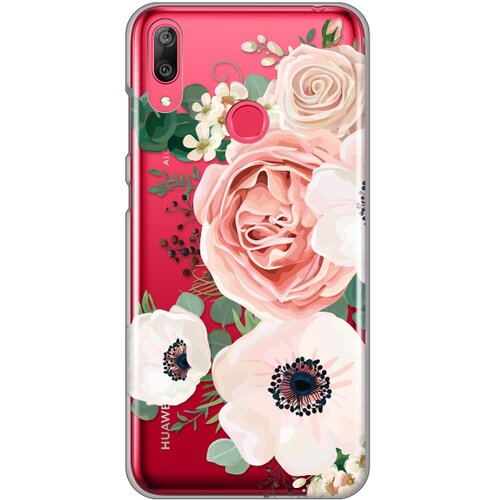 Teracell maska silikonska print skin za huawei Y7 2019/Y7Prime 2019 luxury pink flowers Slike