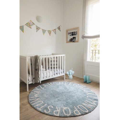 Lorena Canals Svijetlo plavi periv/ručno rađen pamučan dječji tepih ø150 cm ABC Vintage Blue – Cene