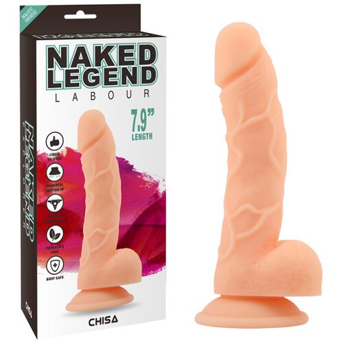  Realističan silikonski dildo, Boja kože, 20 cm Slike